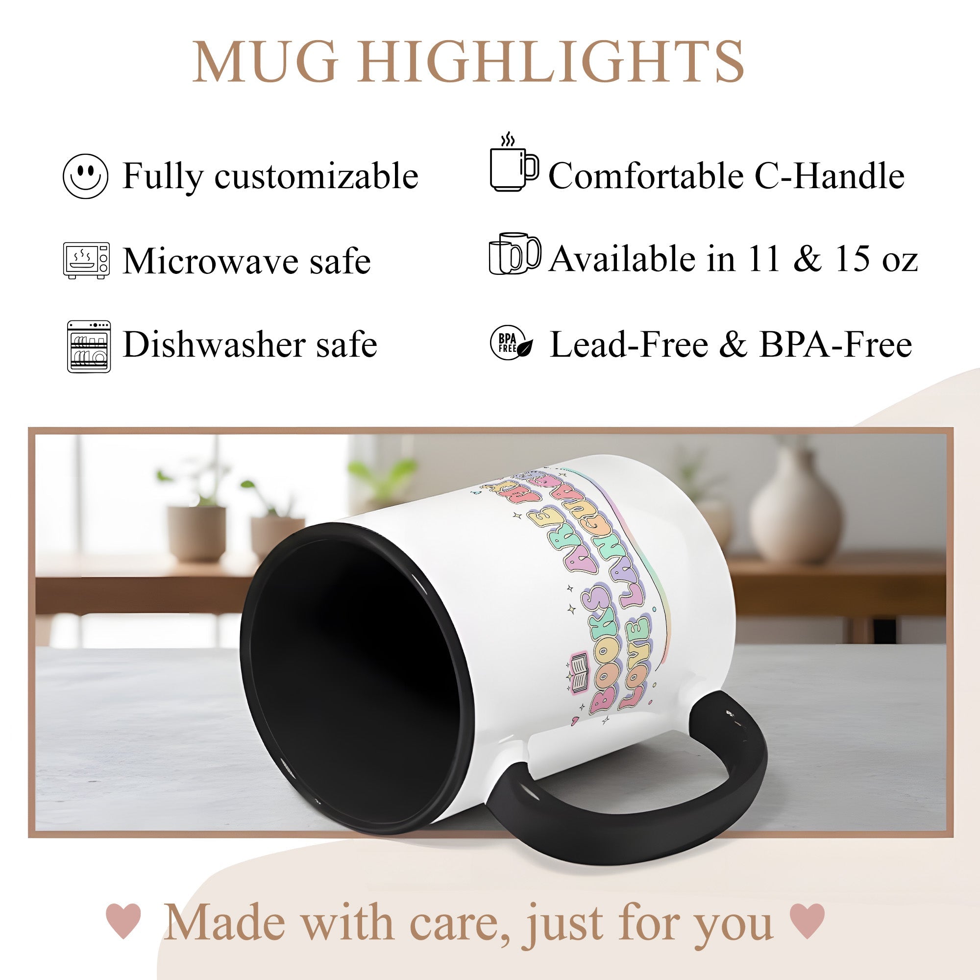 Books Are My Love Language Mug - Cute Book Lover Coffee Cup - Pastel Aesthetic Reader Gift - Bookworm Mug for Women - 11oz 15oz | Mug 158