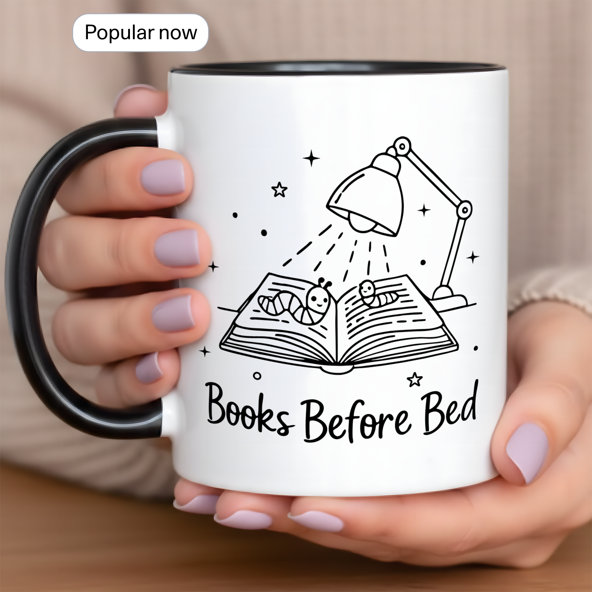 Books Before Bed Mug – Funny Book Lover Coffee Cup – Cozy Reading Gift – Ringer Mug 11oz 15oz |Mug 100