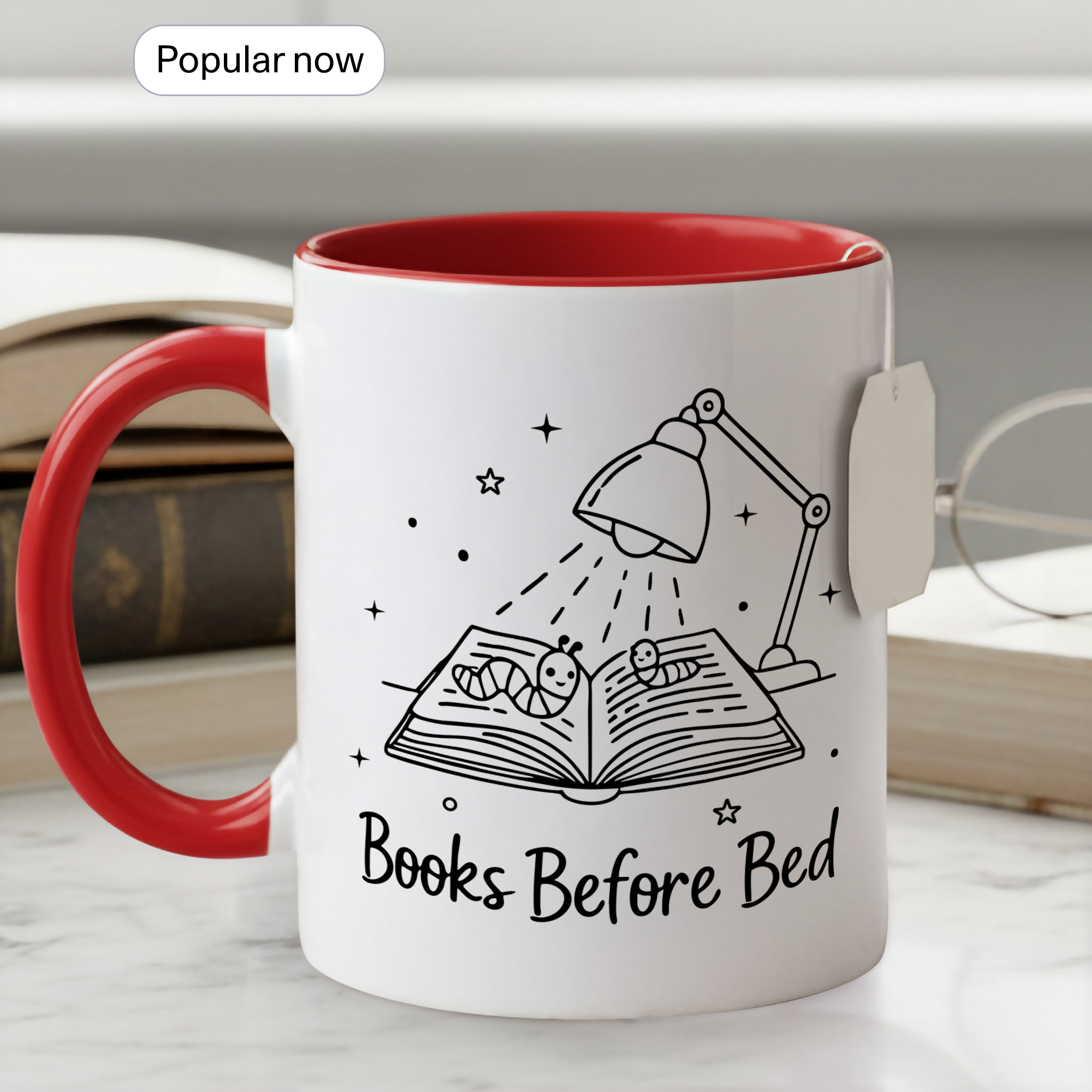 Books Before Bed Mug – Funny Book Lover Coffee Cup – Cozy Reading Gift – Ringer Mug 11oz 15oz |Mug 100