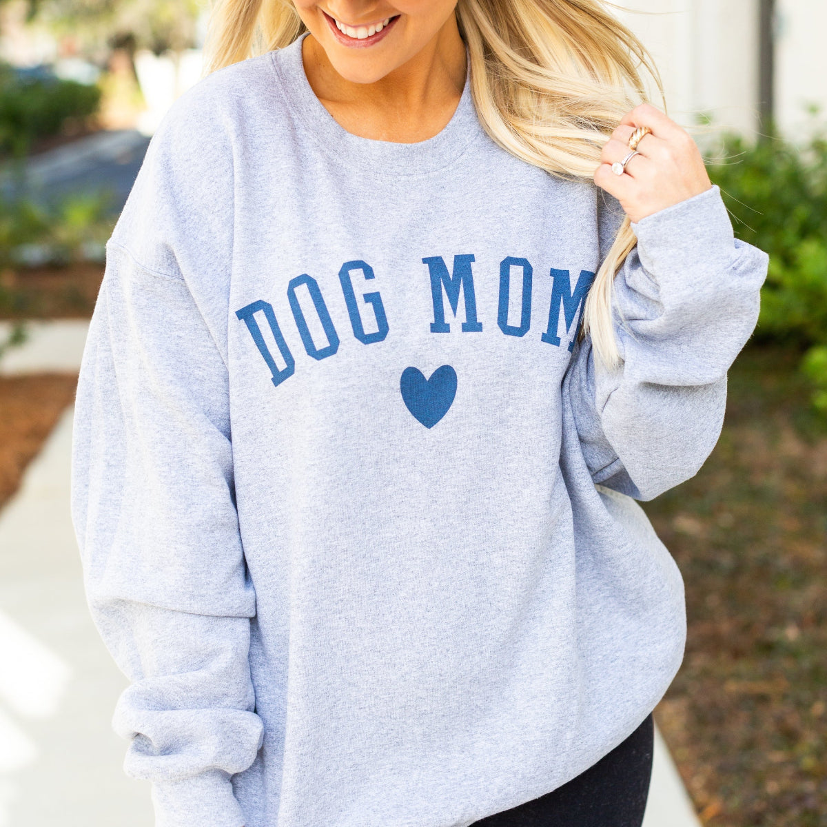 'Dog Mom at Heart' Crewneck Sweatshirt