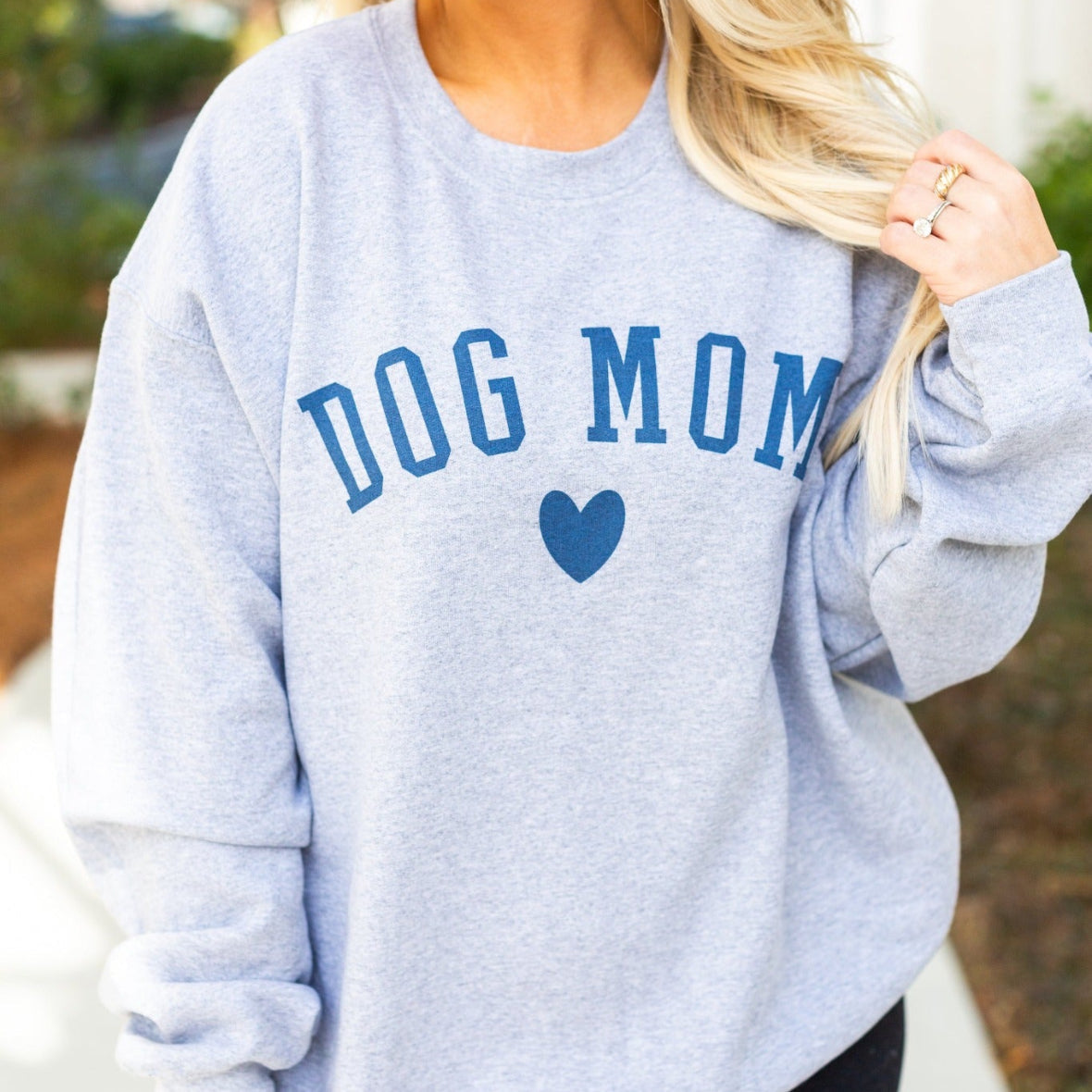 'Dog Mom at Heart' Crewneck Sweatshirt