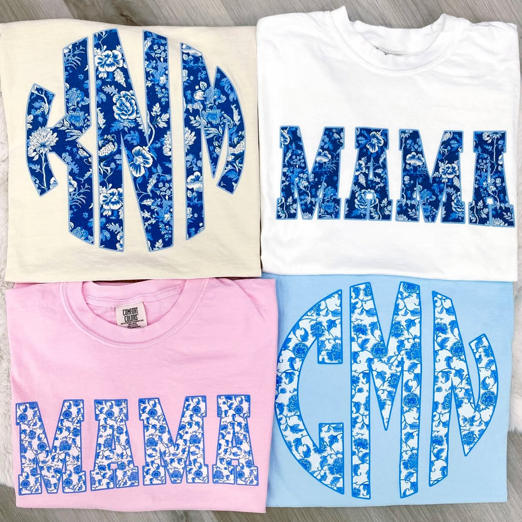 'Blue & White Chinoiserie Mama' T-Shirt