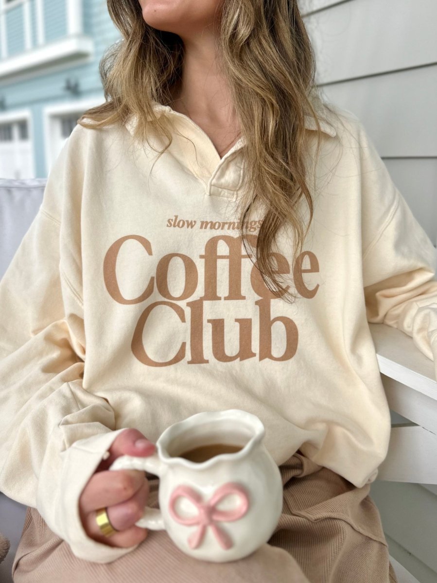 'Coffee Club' Polo Pullover