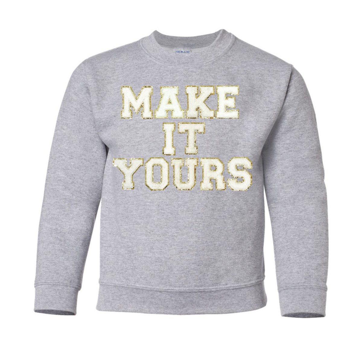 Make It Yours™ Kids Letter Patch Crewneck Sweatshirt