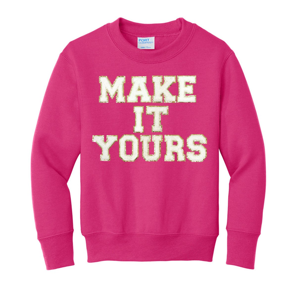 Make It Yours™ Kids Letter Patch Crewneck Sweatshirt